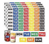Week Date Sticker Colored Day of The Week Labels 1.25X0.75 inch MON-Sun Weekly Stickers for Food Journal Calendars School Office Supplies 735 Dates Planner Stickers