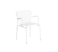 W ND Dining Chair with Armrests White