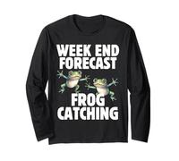 Week End Forecast Frog Catching Jumping Frogs Long Sleeve T-Shirt