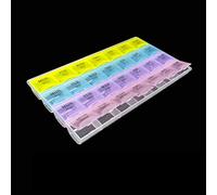 Week Pill Box 7-Day 28 Grid Large Portable Organizer 4 Rows Convenient Case Early Morning Midnight Daily Use High-Grade Container