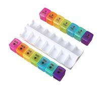 Week Pill Organizer - Anti-Moisture Supplement Case,with 14 Removable Compartments Compact Day Night Pill Organizer | for Elderly Kids Men Purse Pocket Home Fridge Workplace Morning