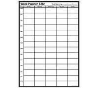 Week Planner Laminated Wall Chart - 12hrs / 5 Days, Re-use Weekly & Wipe Clean. XL 68cm x 100cm (Rolled)