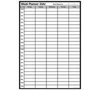 Week Planner Laminated Wall Chart 24hr a Day / 5 Days a Week Re-use Every Week & Wipe Clean. Use Again and Again, for Any Week of Any Year (24 Hours - 5 Days - Portrait, Large 70cm x 49cm (Rolled))