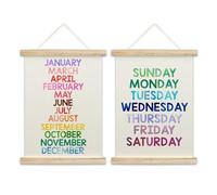 Week Poster Hanger Frame, Days Of The Week Chart For Kids, Toddler Learning Posters, Toddlers Kids Classroom Playroom Decor, Set Of 2 -B09