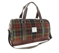 Weekend Bag - Genuine Harris Tweed Made in Scotland - Large Cabin Duffel - Tartan Travel Companion - Unisex Hand Luggage - Rust Check Tartan