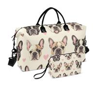 Weekend Bag Set Large Bag & Mini pouching Wave Quilted Toiletry pouching Versatile Gym Blush Frenchie