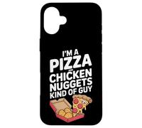 Weekend Binge Pizza And Nuggets Guy Case for iPhone 16 Plus