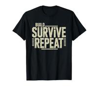 Weekend Bushcraft Build Survive Repeat Funny Identity T-Shirt