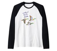 Weekend By The Lake Duck Graphic Vintage Nature Cabin Raglan Baseball Tee