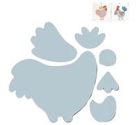Weekend Chicken Patchwork Quilting Template Set, Chicken Shape Acrylic Templates for Sewing, Reusable Acrylic Sewing Pattern Template, Sew Simple Shapes (10 Inch)