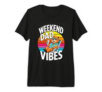 Weekend Dad Vibes Cool Relaxed Retro Sunset Bear Premium T-Shirt