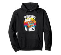 Weekend Dad Vibes Cool Relaxed Retro Sunset Bear Pullover Hoodie