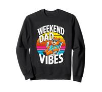 Weekend Dad Vibes Cool Relaxed Retro Sunset Bear Sweatshirt