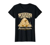 Weekend Energy Cozy Duck Vintage Relaxation Design Value Graphic T-Shirt, Women, Black, S