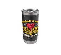 Weekend Extrovert Weekday Introvert Personality Patchwork S Stainless Steel Insulated Tumbler