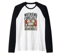 Weekend Forecast 100% Chance of Dominoes Domino Raglan Baseball Tee