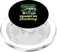 Weekend Forecast 100% Chance Of Gardening Funny Gardening PopSockets PopGrip for MagSafe