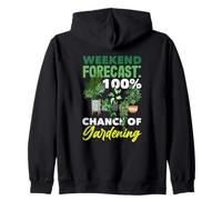 Weekend Forecast 100% Chance Of Gardening Funny Gardening Zip Hoodie