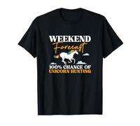 Weekend Forecast 100% Chance of Unicorn Hunting Polyamory T-Shirt