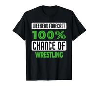 Weekend Forecast 100% Chance of Wrestling Value Graphic T-Shirt, Men, Black, S