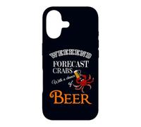 WEEKEND FORECAST CRABS WITH A CHANCE OF BEER Funny Graphic Case for iPhone 17