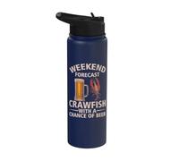 Weekend Forecast Crawfish with A Chance of Beer Crawfish Stainless Steel Insulated Water Bottle