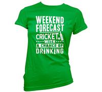 Weekend Forecast Cricket with a Chance Drinking Women's T-Shirt - Green 8