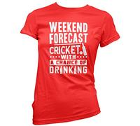 Weekend Forecast Cricket with a Chance Drinking Women's T-Shirt - red 16
