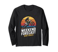 Weekend Forecast Dirt Bikes Motocross Rider Sunset Long Sleeve T-Shirt