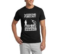 Weekend Forecast Fishing and Drinking Funny Quote Men's T-Shirt