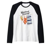 Weekend Forecast Funny Summer Beach Vacation Tropical Raglan Baseball Tee