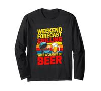 Weekend Forecast Grilling with A Chance of Beer BBQ Long Sleeve T-Shirt