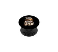 Weekend Forecast Grilling With a Chance of Beer Hot Dog PopSockets Adhesive PopGrip