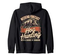 Weekend Forecast Hog Hunting With A Chance Of Drinking Zip Hoodie