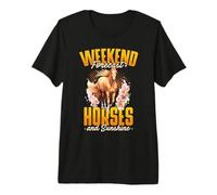 Weekend Forecast Horses and Sunshine Riding Fun Premium T-Shirt