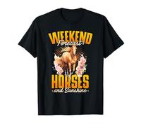 Weekend Forecast Horses and Sunshine Riding Fun T-Shirt