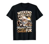 Weekend Forecast Maine Coon with a Chance of Fur Cat Value Graphic T-Shirt