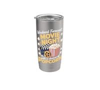 Weekend Forecast Movie Night with Popcorn Snack Stainless Steel Insulated Tumbler