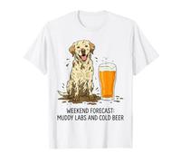 Weekend Forecast Muddy Labs and Cold Beer T-Shirt