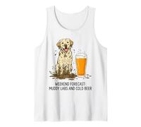 Weekend Forecast Muddy Labs and Cold Beer Tank Top
