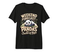Weekend Forecast Pandas with a Chance of Naps Bamboo Premium T-Shirt