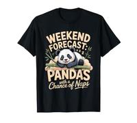 Weekend Forecast Pandas with a Chance of Naps Bamboo T-Shirt