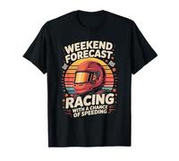 Weekend Forecast Racing with A Chance of Speeding Motorcycle T-Shirt