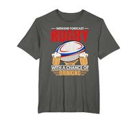 Weekend Forecast Rugby Fun Player Coach Sports Lover Graphic T-Shirt, Men's Big and Tall, Asphalt Grey, 4X Tall