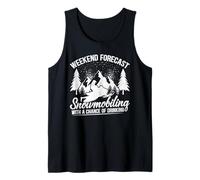 Weekend Forecast Snowmobiling and Drinking Funny Snowmobile Tank Top