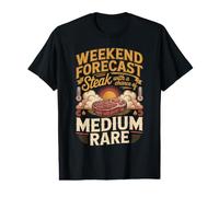 Weekend Forecast Steak with Medium Rare Beef BBQ Value Graphic T-Shirt