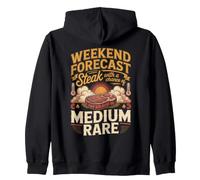Weekend Forecast Steak With Medium Rare Beef BBQ Zip Hoodie