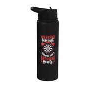 Weekend Forecast Throwing Darts Breaking Hearts Funny Darts Stainless Steel Insulated Water Bottle