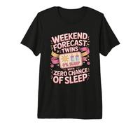 Weekend Forecast Twins with Zero Chance of Sleep Premium T-Shirt
