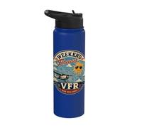 Weekend Forecast VFR Blue Skies Aviation Design Stainless Steel Insulated Water Bottle